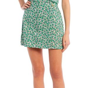 New With Tag Copper Key Green Junior’s Floral Print Mid Rise Skirt Size Small